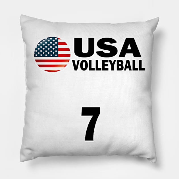 USA Volleyball #7 T-shirt Design Pillow by werdanepo