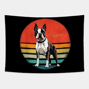 Boston Bull Terrier Vintage Dog Retro Dogs Owner Tapestry