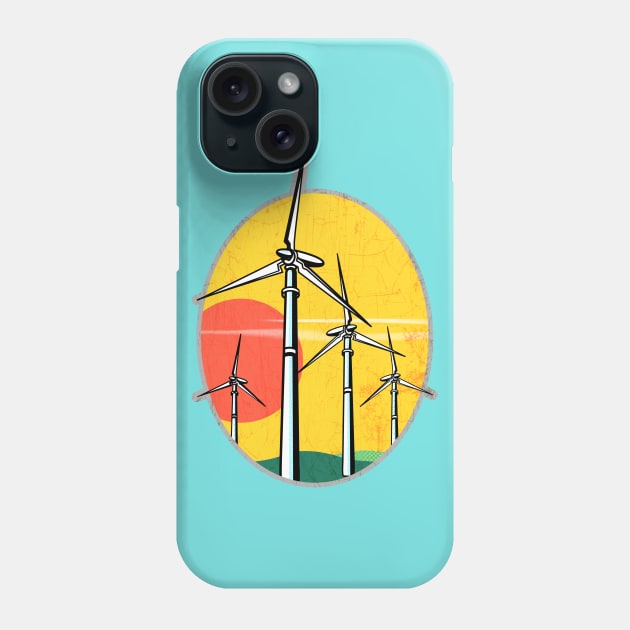 Wind Power Sunset Phone Case by PalmGallery