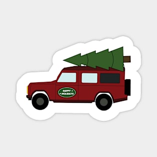 Happy Holidays Tree 4x4 Off-Road Vehicle SUV Magnet