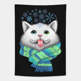 Winter cat Tapestry