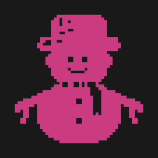 Pink Snowman pixel art T-Shirt