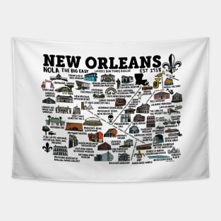 New Orleans Map Tapestry