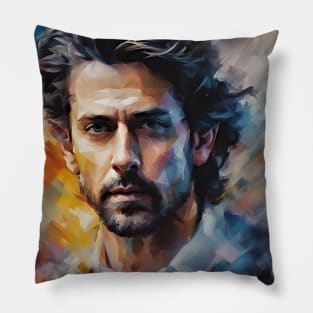 portrait of Hrithik Roshan Pillow