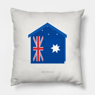 Brighton Beach Bathing Box, Melbourne, Australia Pillow