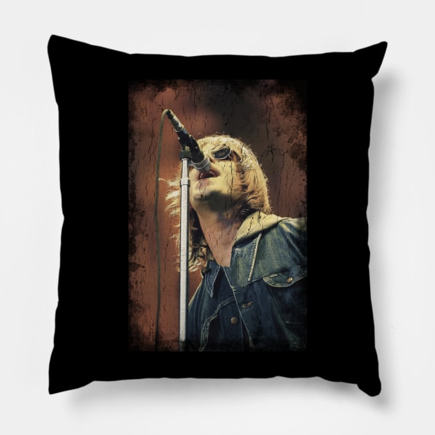 Retro Vintage Liam Gallagher Pillow by MuraiKacerStore