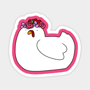 Cute Flower Crown Chicken Magnet