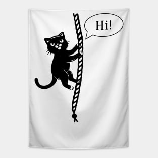 Cat Climbing Rope Funny Tapestry