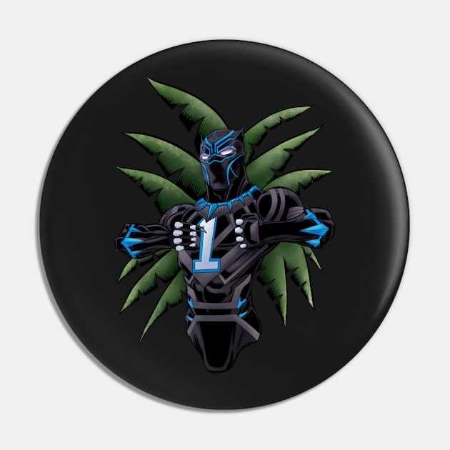 Black Panther Celebrates Carolina Panther Style Pin by MentalPablum