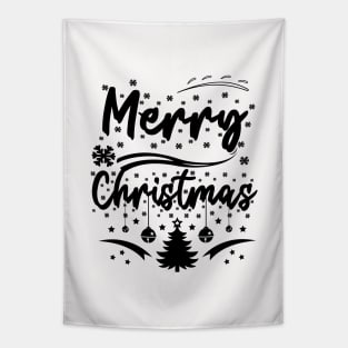 Merry Christmas Typography Tapestry