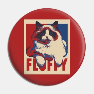 Fluffy Cat Pop Art Style Pin