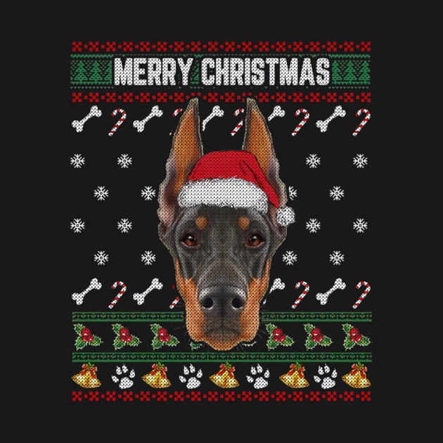 Doberman Lovers Ugly Xmas Sweater Merry Christmas by EmilyCharlotty