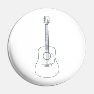 Dreadnought Style Acoustic Guitar Outline Pin