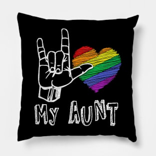 I Love My Aunt, Cute LGBT Pride Flag Pillow