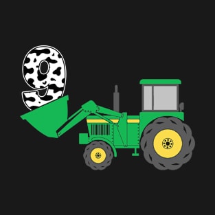 Kids 9th Birthday Boys 9 Year Old Farm Truck Tractor Party T-Shirt