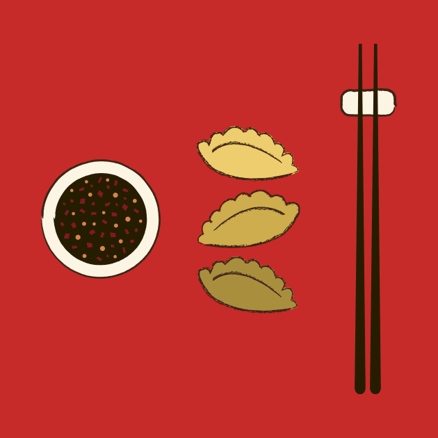 Chinese Dumplings w/ Soy Sauce by footloosefabric