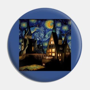 Starry Night Wizarding School Van Gogh Pin