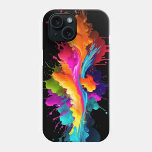 Rainbow wave. Colorful paint splash. Phone Case