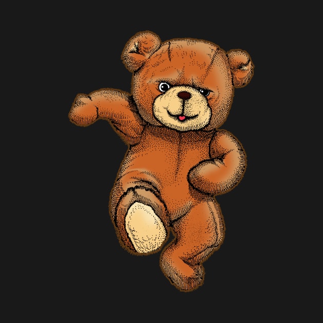 Teddy Bear Running by the Mad Artist