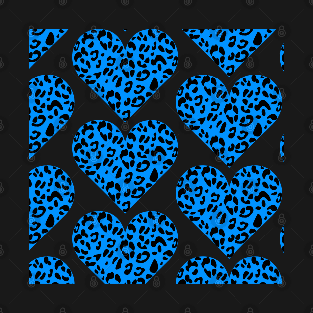 Blue Leopard Heart Pattern by Oonamin