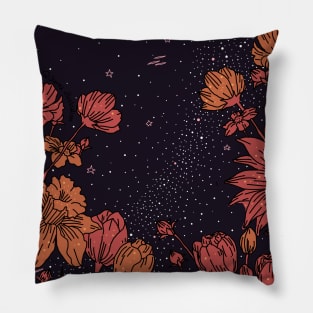 Flowers Universe Art Pillow