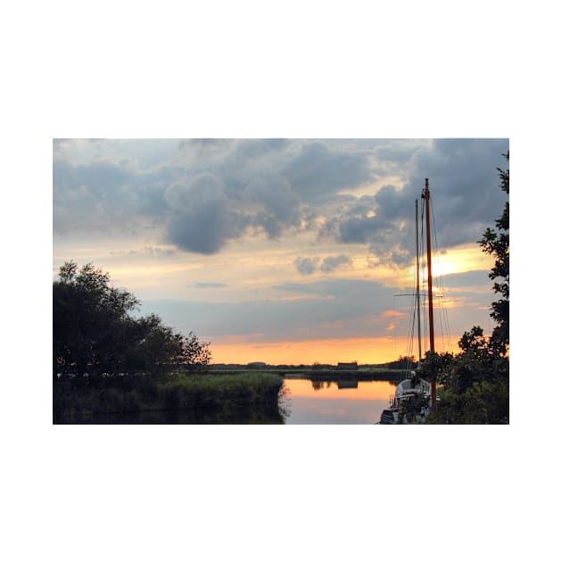 Sunset at horsey mere by avrilharris