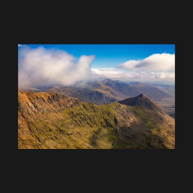 Crib y Drysgol and Crib Goch from Snowdon summit by dasantillo