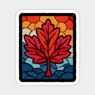 Stained Glass Maple Leaf | Autumnal Window Art Magnet
