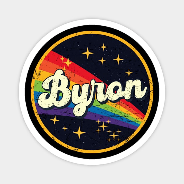 Byron // Rainbow In Space Vintage Grunge-Style Magnet by LMW Art