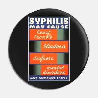 Restored WPA Public Health Poster for Syphilis Awareness - Blue Pin