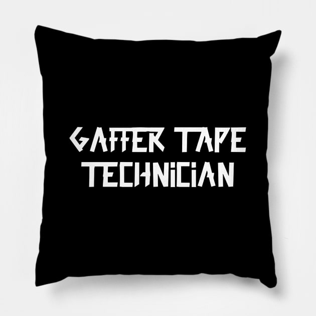 Gaffer tape technician White Tape Pillow by sapphire seaside studio