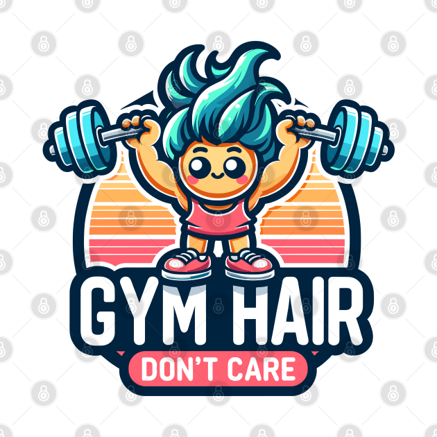 Fun Gym Hair Don't Care Fitness Tee by Kicosh