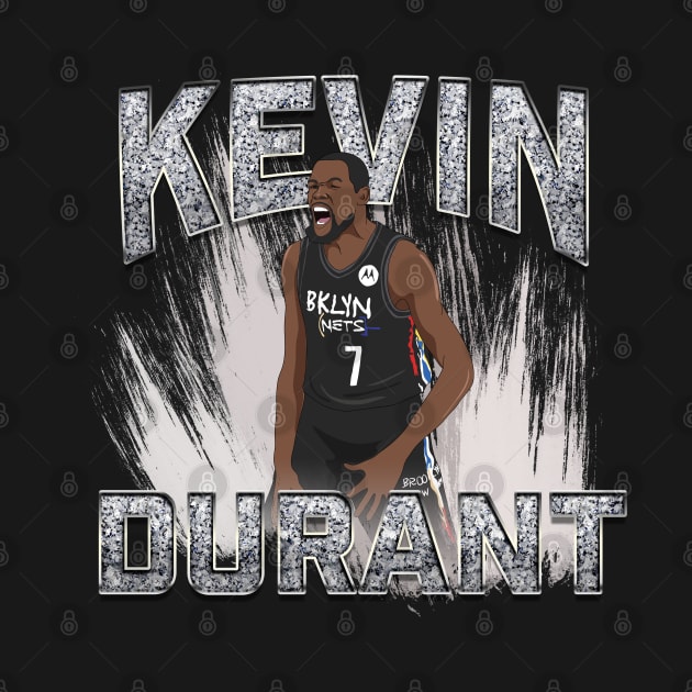 Kevin Durant Brooklyn Nets Vintage by xavierjfong