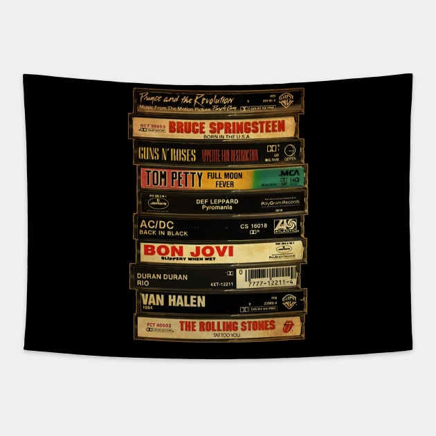 Retro Classic Rock - Cassette Style Tapestry by countrydiverse