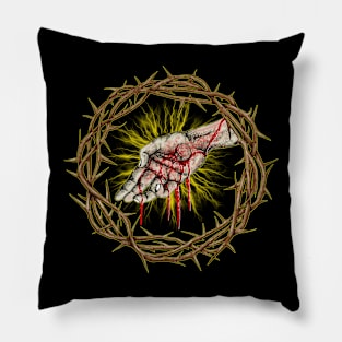 blood jesus 2 f/b Pillow