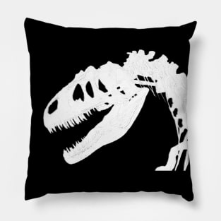 T-Rex Skeleton White Pillow