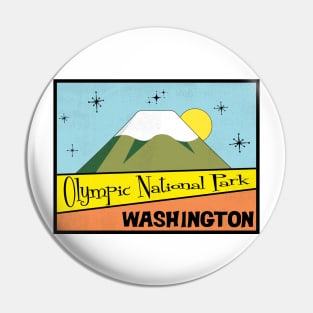 Olympic National Park Washington Retro Pin