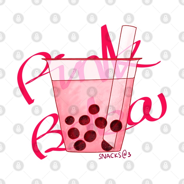 PINK Boba Milk Tea by Snacks At 3