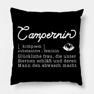 Damen Camperin Lautschrift Camping Geschenk Campingplatz Pillow