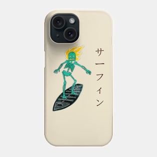 Surfing skeleton Phone Case