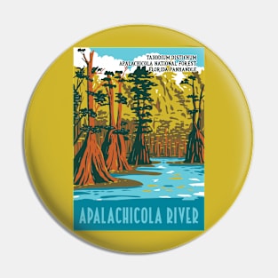 WPA Poster of Apalachicola River with Taxodium Distichum at Apalachicola National Forest Pin