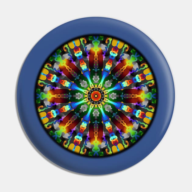 Tie-Dye Fireworks Mandala Pin by Bits