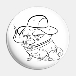 dog smoking Pin