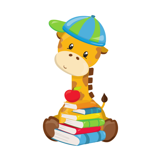 Cute Giraffe, Giraffe Going To School, Books by Jelena Dunčević