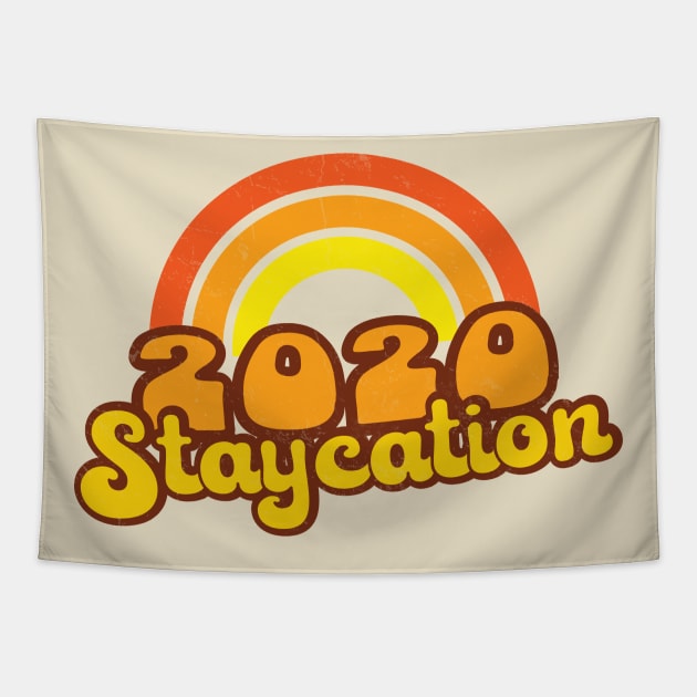 2020 Staycation - Retro Rainbow Tapestry by Jitterfly