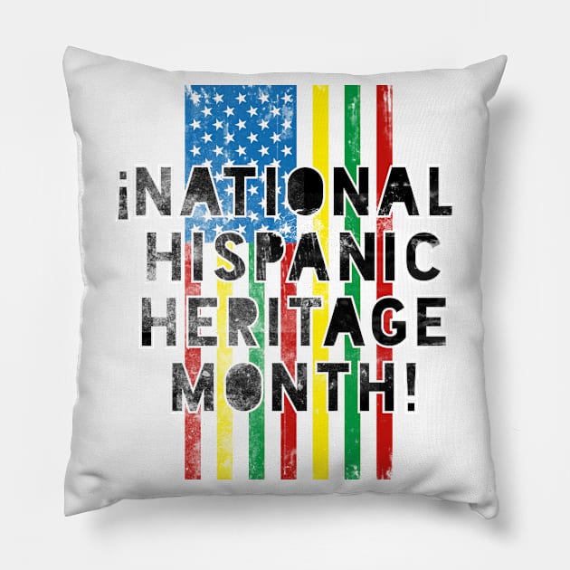 National Hispanic Heritage Month Celebration Gift Pillow by Designtigrate