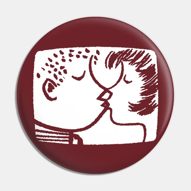 Kissing Illustration Design Pin by DankFutura