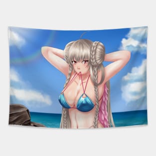 Formidable Lady of the Beach Background B Tapestry