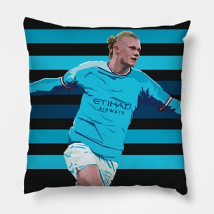 Erling Haaland In Vector Art Style Pillow