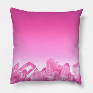 Rose quartz cluster Pillow